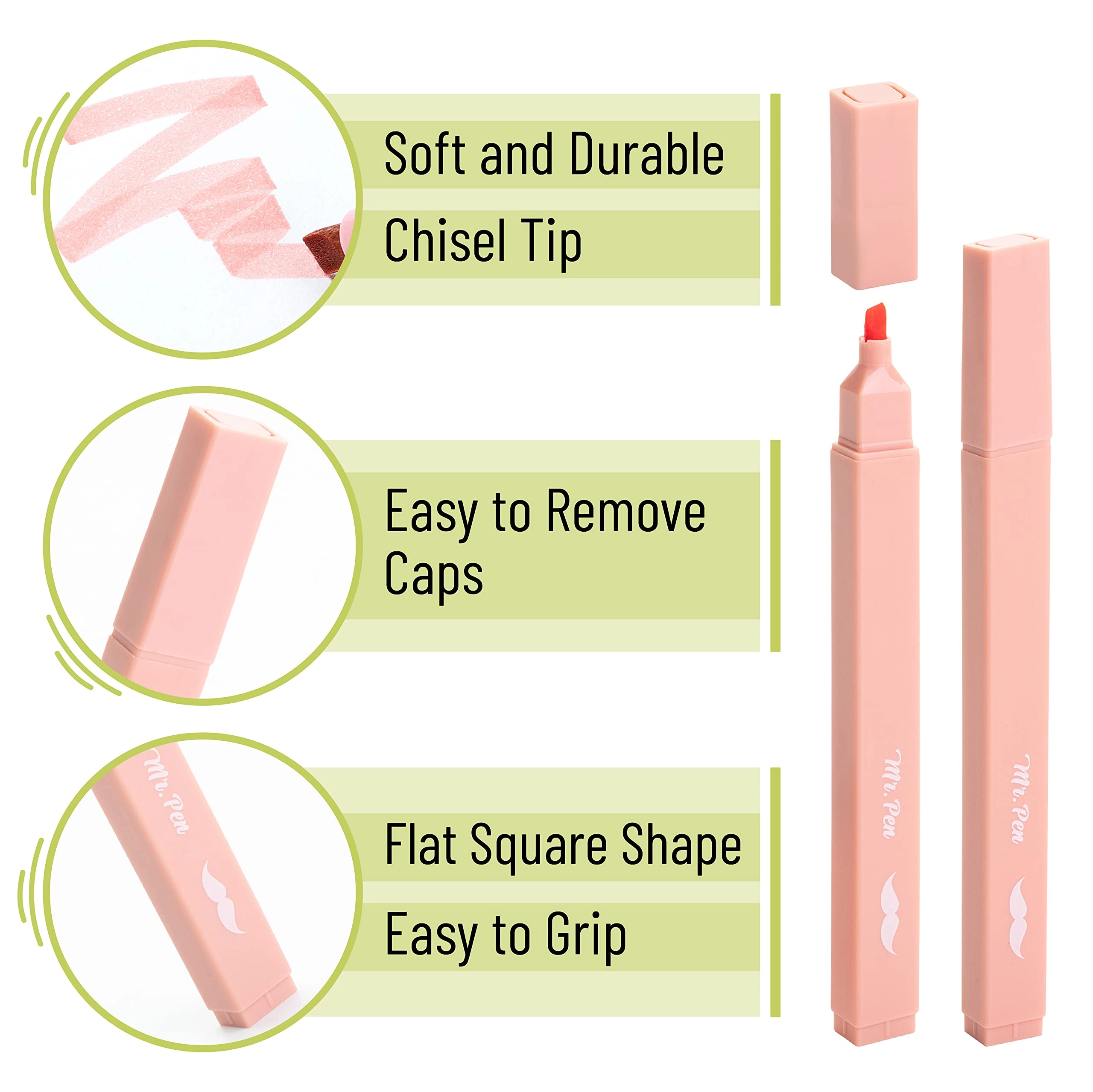 Aesthetic Highlighters - Boho Colors Chisel