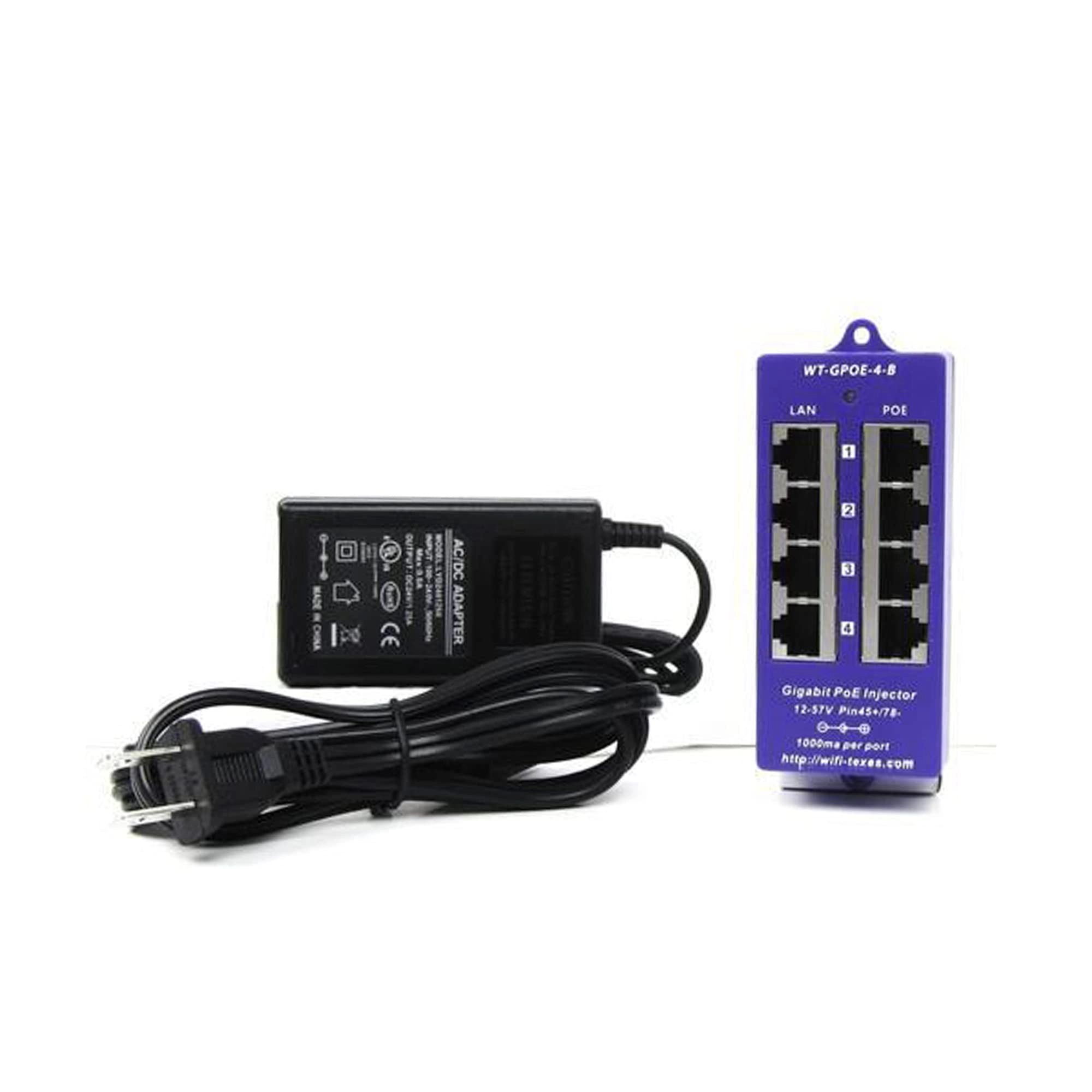PoE Texas GPOE-4B-24v30w - 24V 30W 4-port 10/100/1000