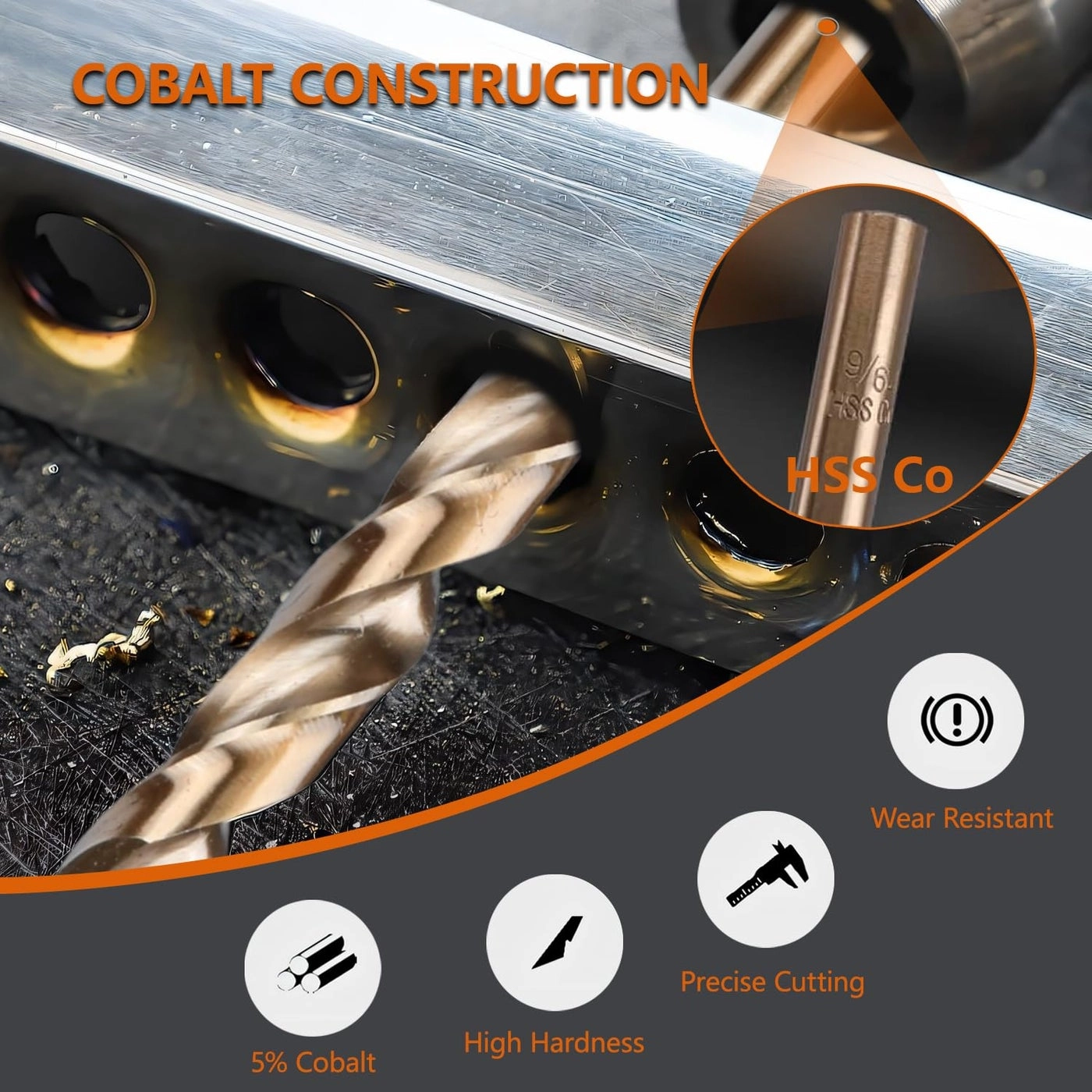 Drill Bit Set - M35 Cobalt 10-Piece 15/64 Inches