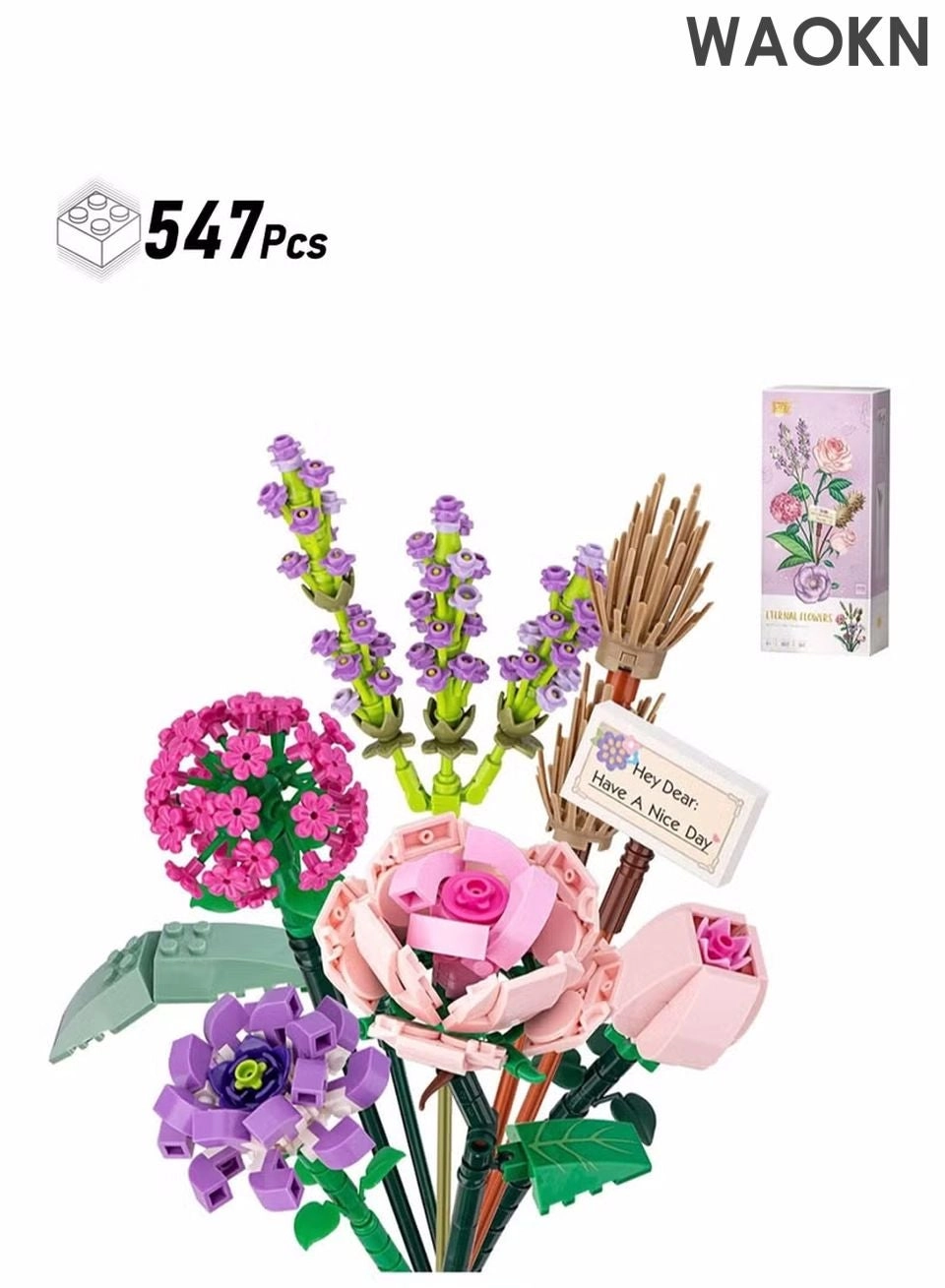 WAOKN Flower Bouquet Building Blocks - 547pcs