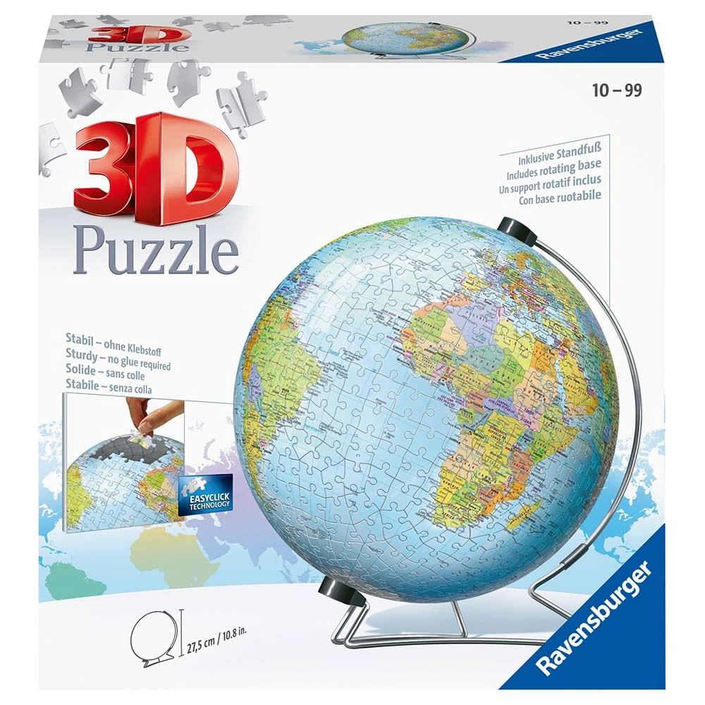 World Globe 3D Puzzle (EM-12436-7) - 540 pcs