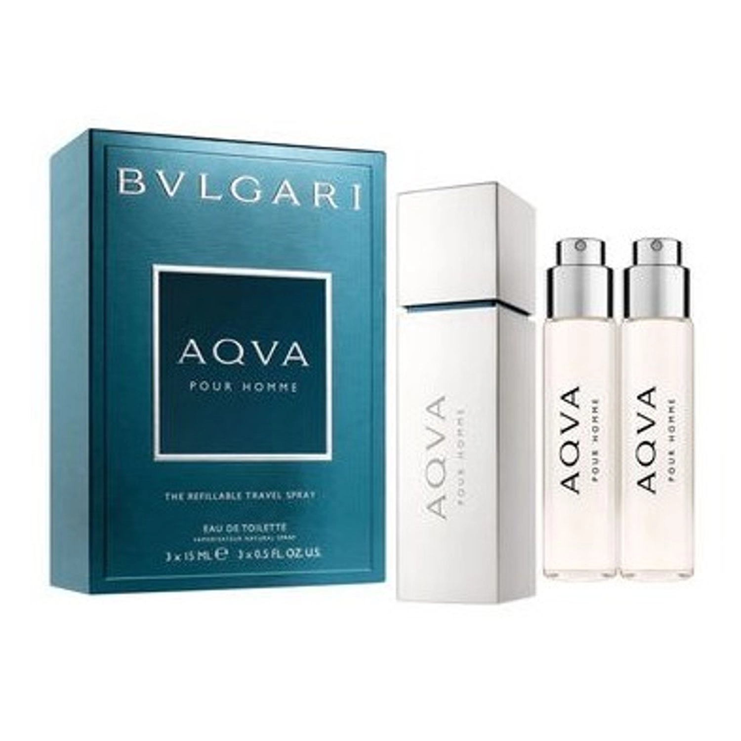 BVLGARI Aqva Pour Homme Eau de Toilette 3x15ml Refillable Gift Set