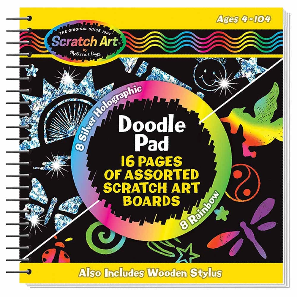 Melissa & Doug Scratch Art Doodle Pad - 16 piece(s) wooden mini stylus