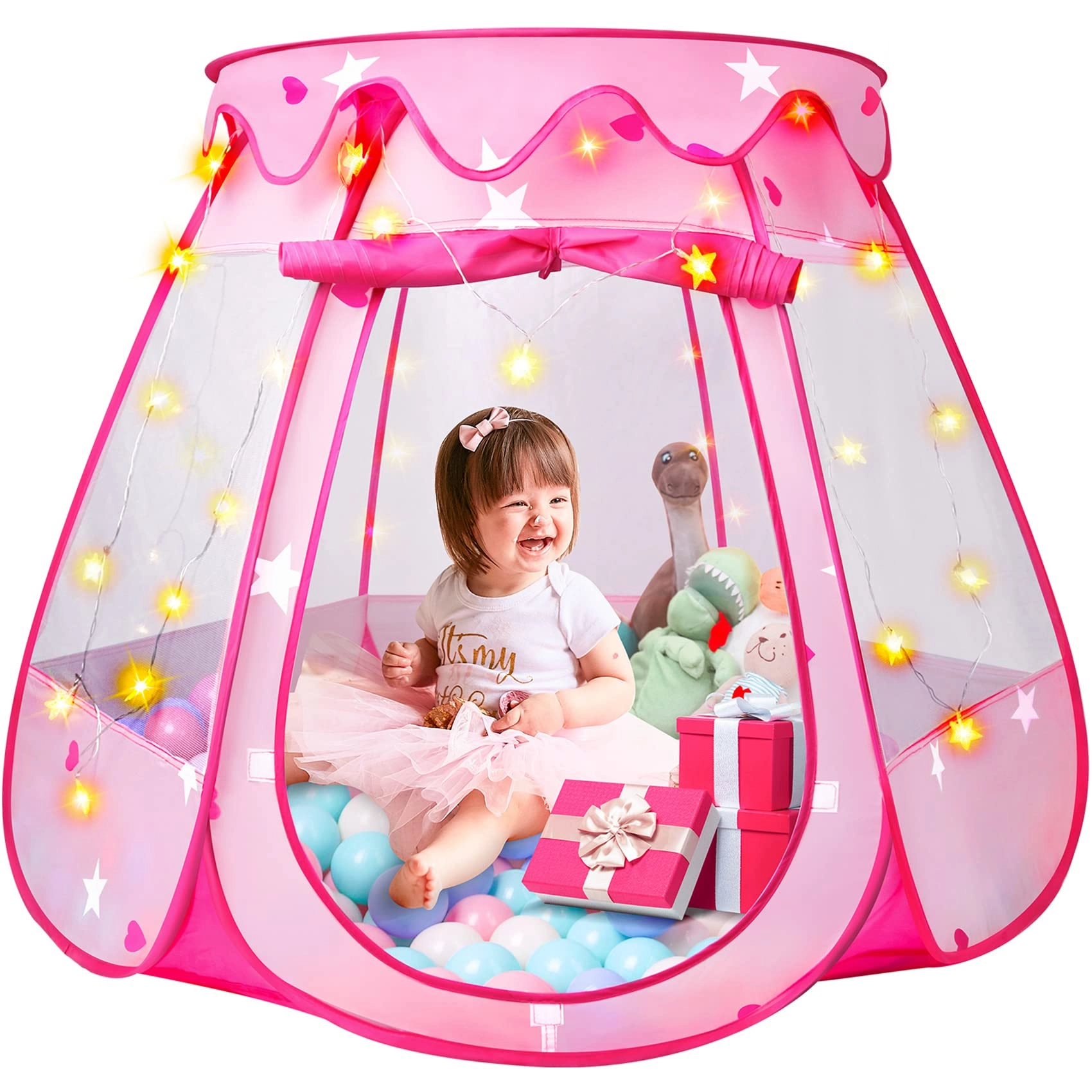 Shenzhen Feiwangbo Technology Co.,Ltd Princess Tent - 49 x 49 x 33 inches With Star Lights