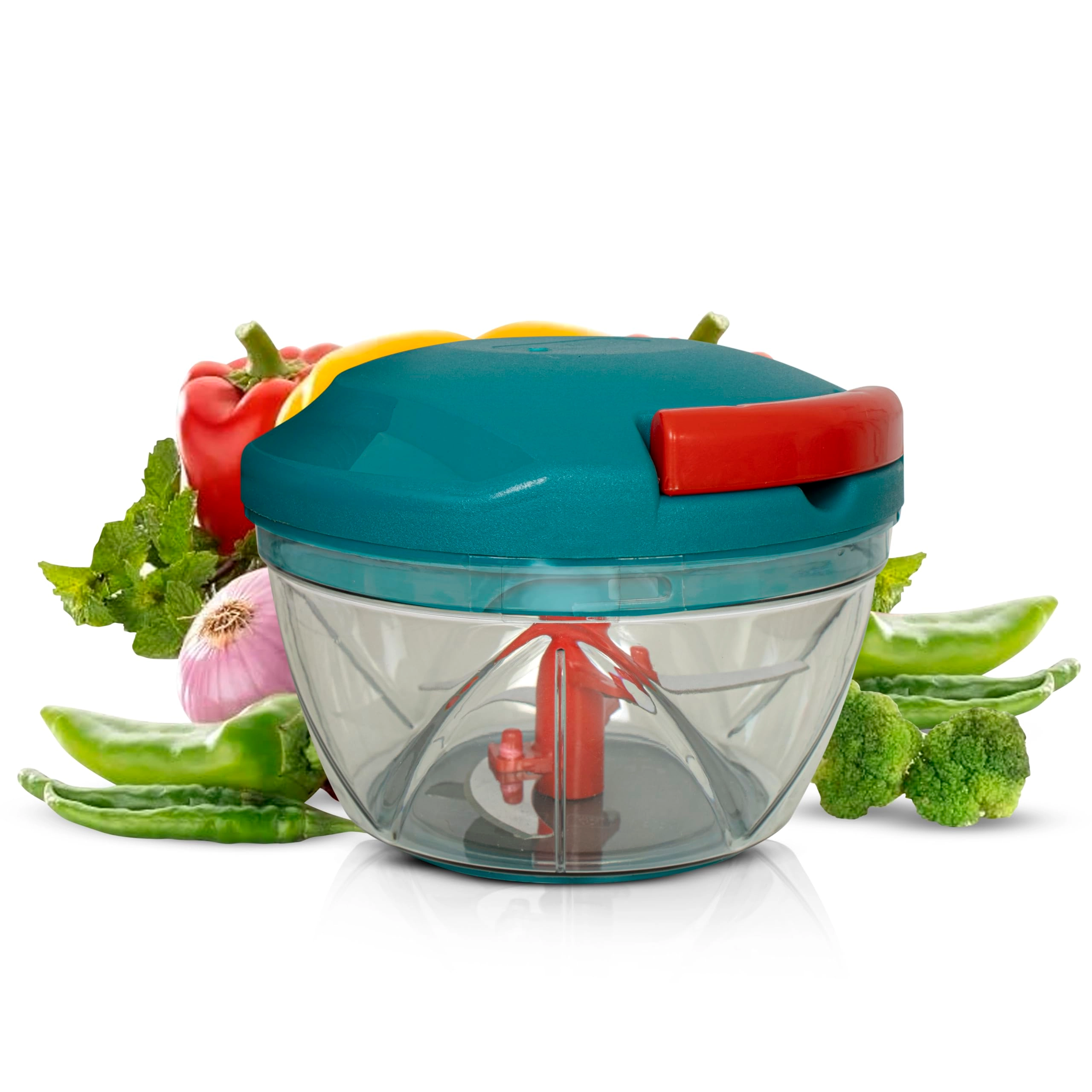 Tekcool-394107 Multipurpose Plastic Vegetable Chopper Cutter - 650 ml 3 Blades