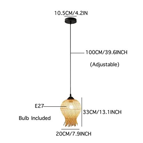 Bamboo Chandelier with Fish Basket