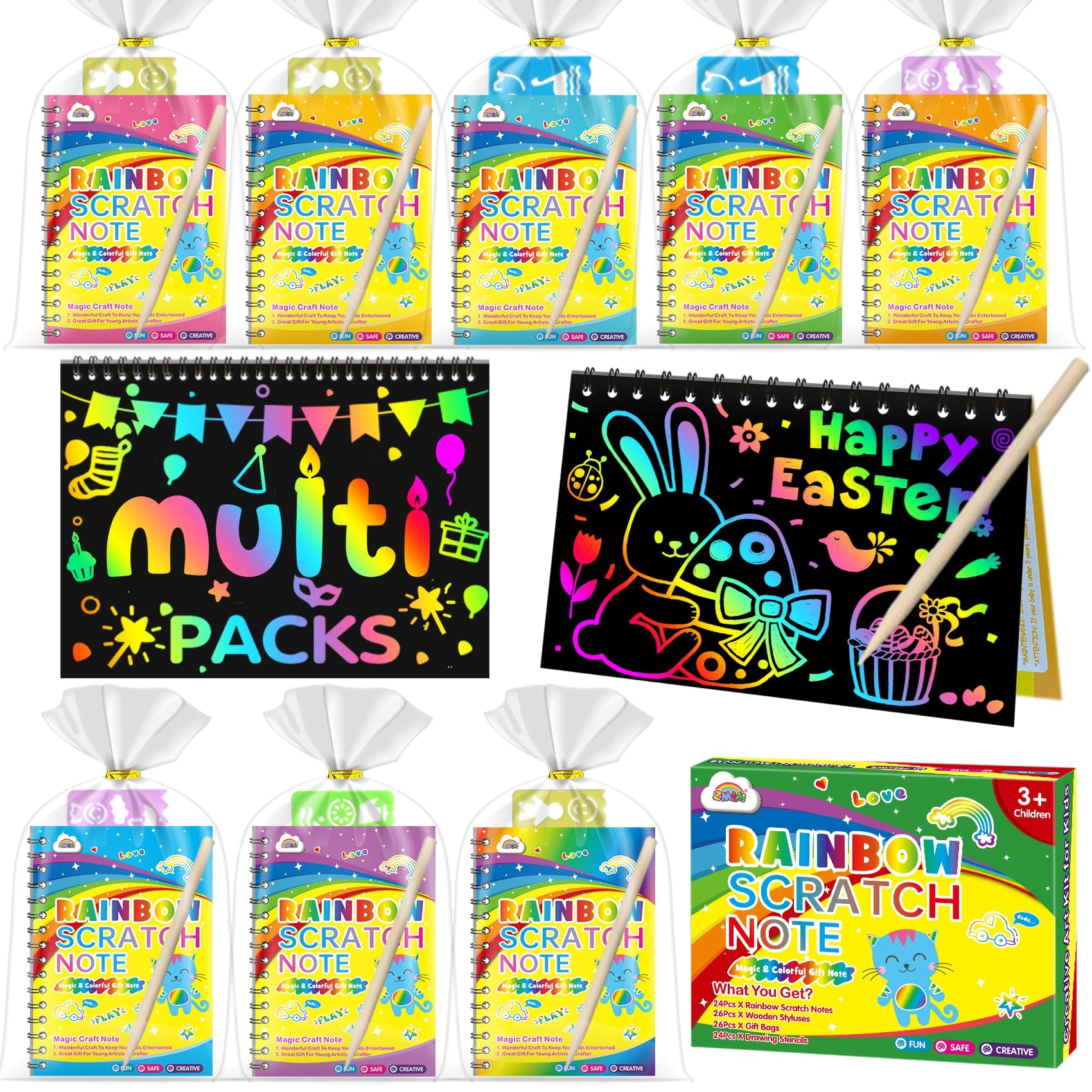 zmlm Scratch Art Party Favors - 3+ years 16 pcs