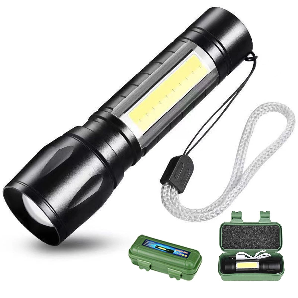 DOTCOM, DOTCOM,INDIA Emergency Handheld Flashlight - USB Rechargeable 3 Modes 1000lm