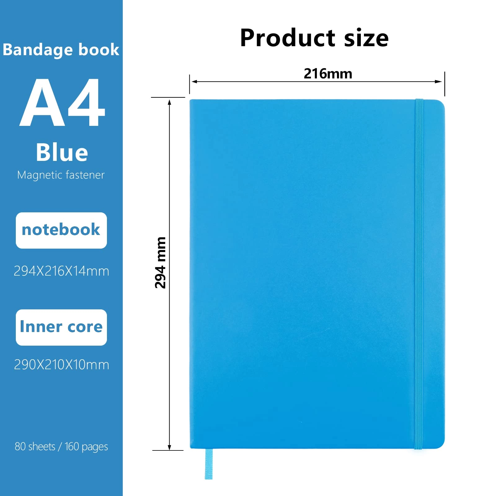 Notebook A4 Hardcover - Lined 80 Sheets