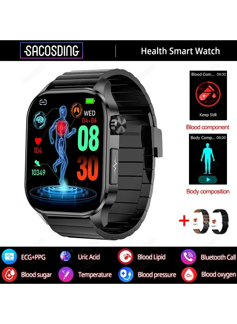 Health Smart Watch - Blood Glucose Monitoring Uric Acid Heart Rate