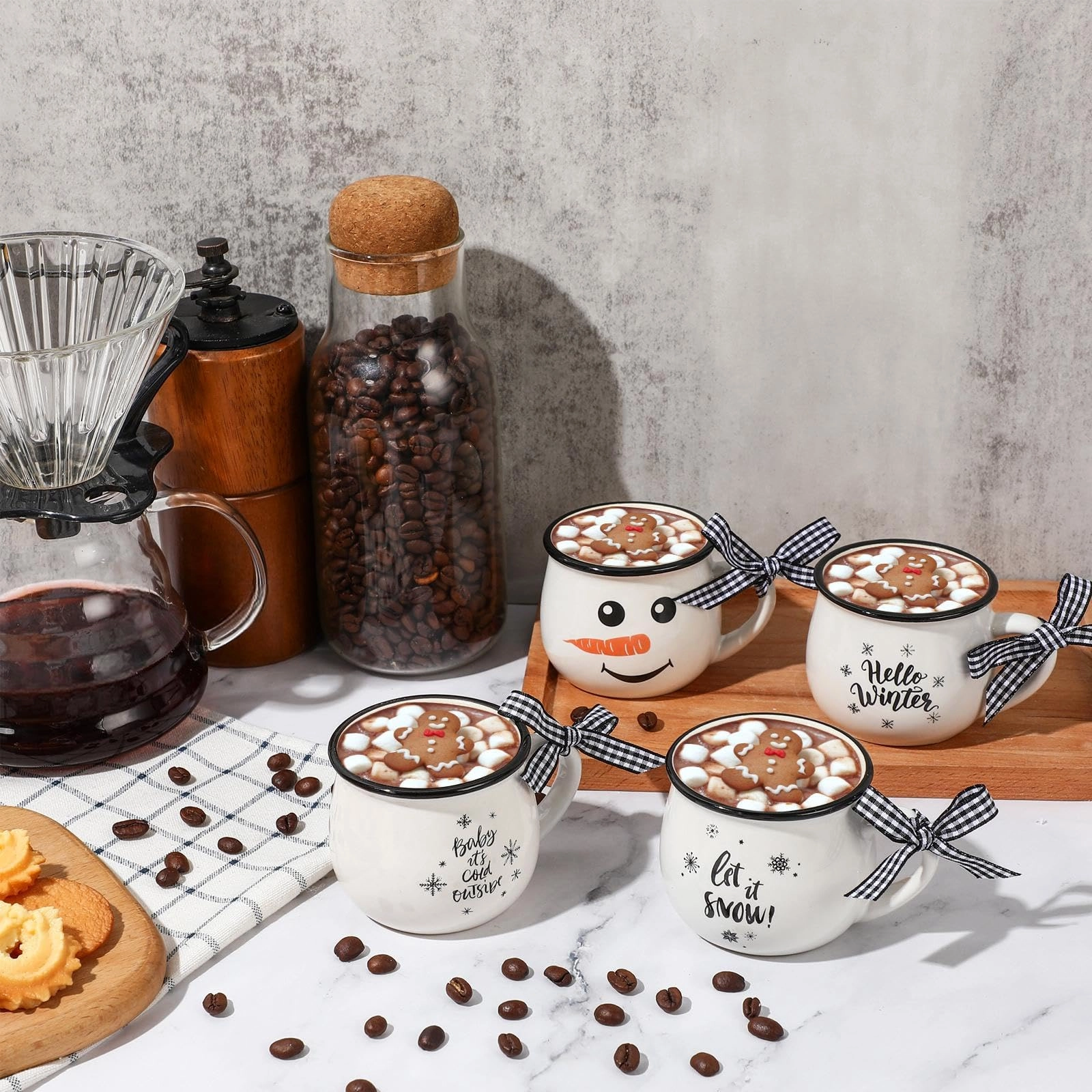 Snowman Mini Mug - 4 pcs - Christmas - 150 ml
