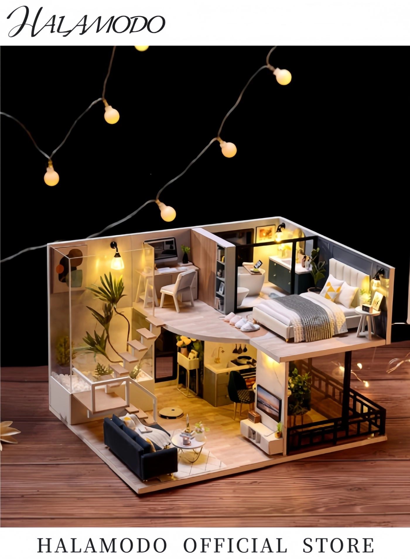 DIY Miniature Dollhouse Kit - Christmas