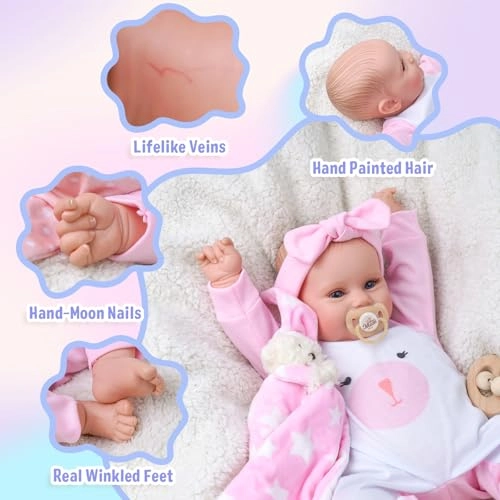 Reborn Baby Doll - 20 Inch Soft Fabric Vinyl Ages 3+