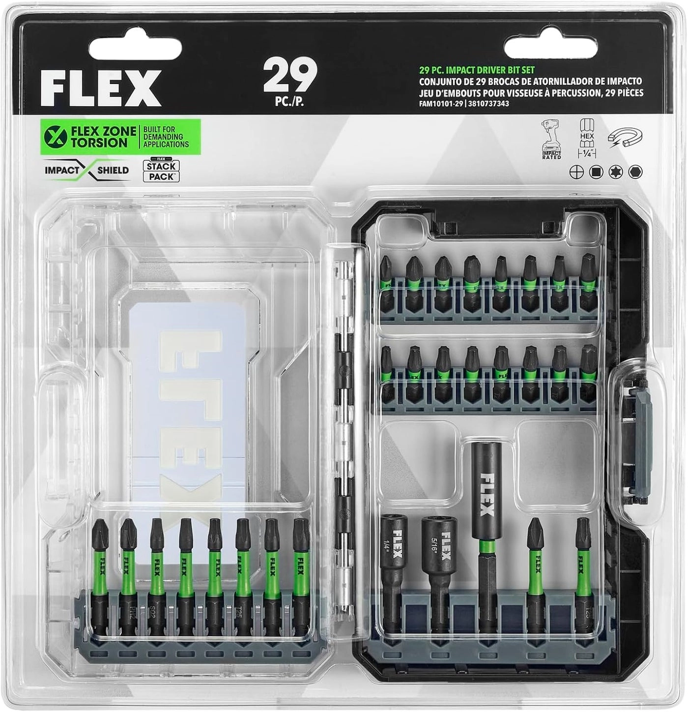 STACK PACK Impact Driver Bit Set - 29Piece