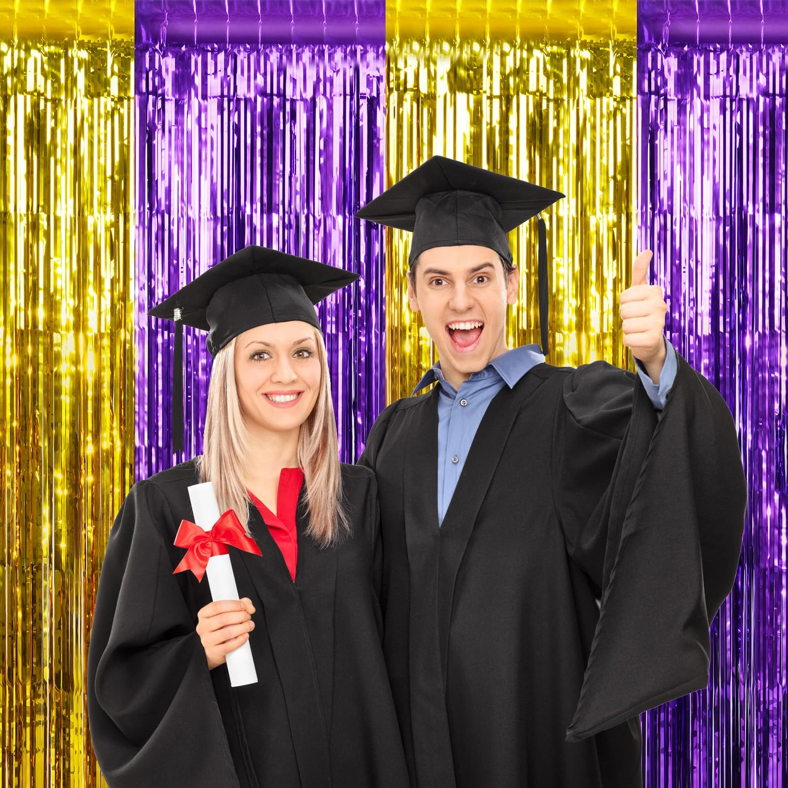Foil Fringe Curtain - 3 Birthday Graduation Prom Wedding Pack