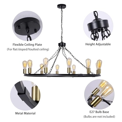 Vintage Wagon Wheel Chandeliers