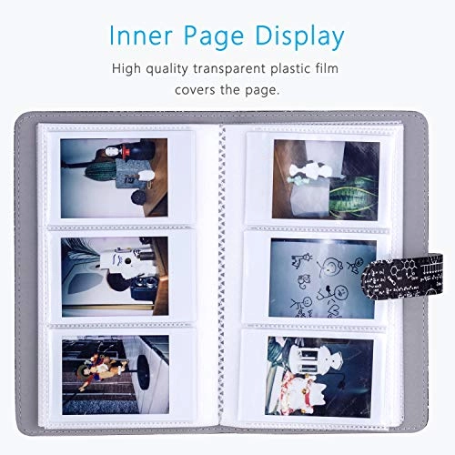 96 Pockets Photo Album - 4.5inchesx7.4inchesx0.6inches Compatible with photos taken by Fujifilm Instax Mini 9 8+ 8 90 70 26 25 7s 50s Camera, Instax Share SP-2 / SP-1 Printer, Polaroid Snap / Snap Touch / PIC-300 Camera / ZIP Printer, Kodak Mini SHOT / Printomatic Camera / Mini / Mini 2 HD Printer, Prynt Pocket Printer