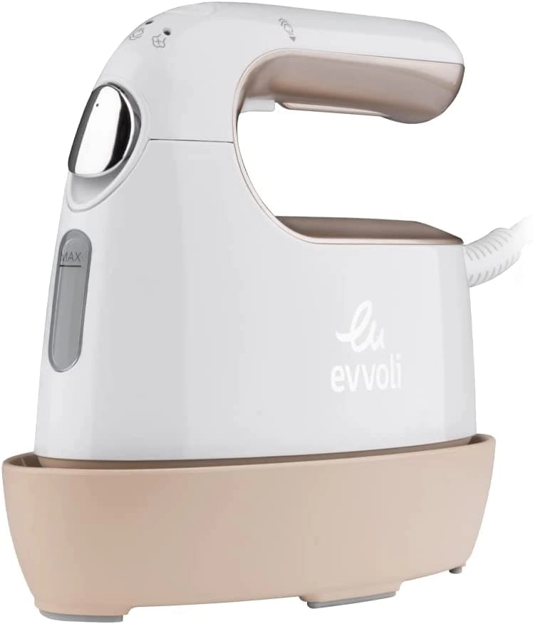 evvoli Portable Steam Iron - 1000W 8 Steaming Holes 2mm Non-Stick Ceramic Soleplate