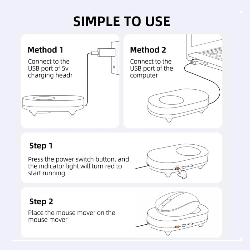 Mouse Mover - black Wireless