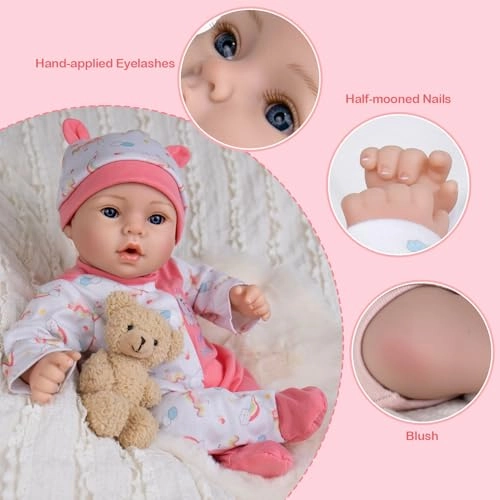 Reborn Baby Doll - 20-inch Vinyl Soft Cloth Body Girl Ages 3+