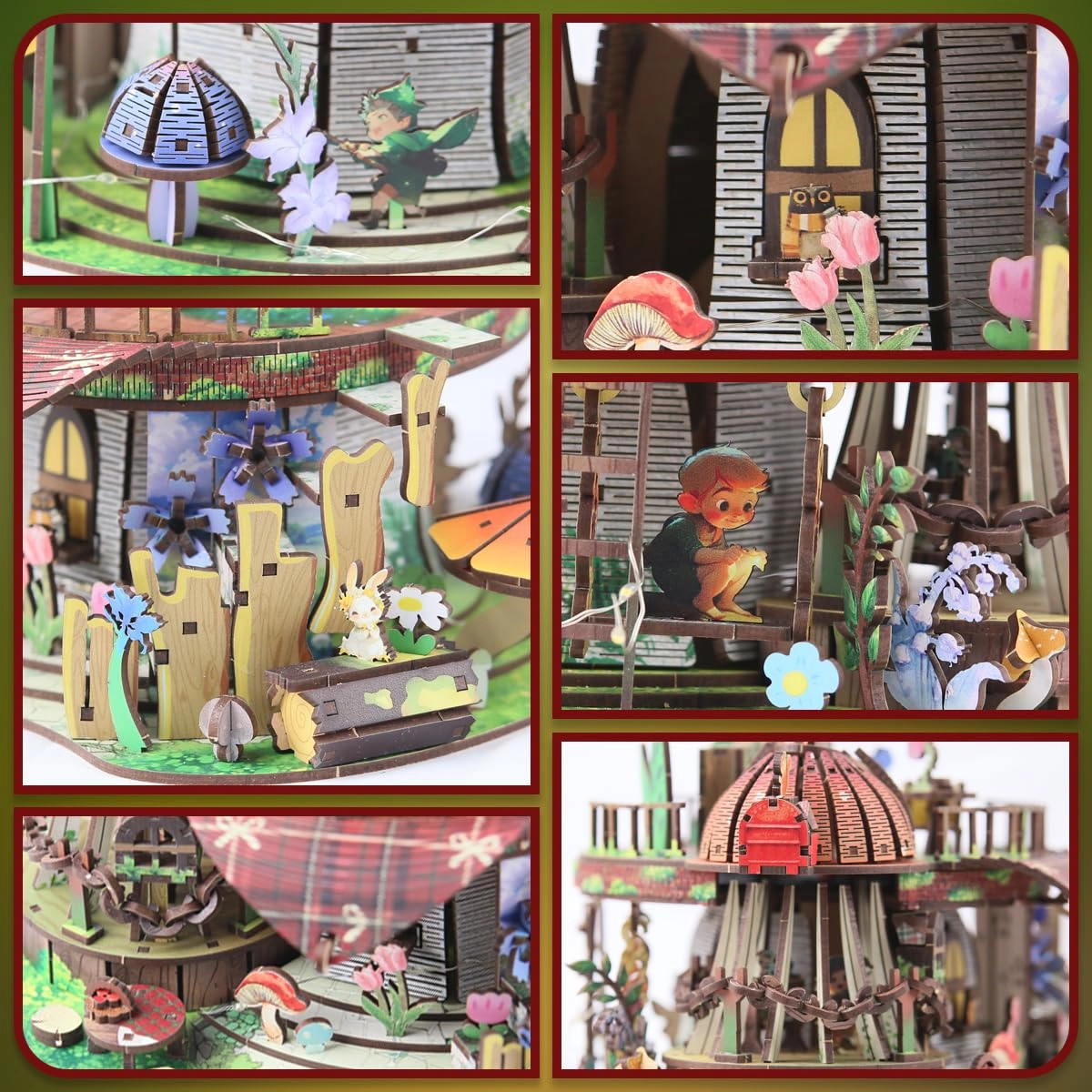 Garden Mushroom House Book Nook - DIY Miniature Wooden