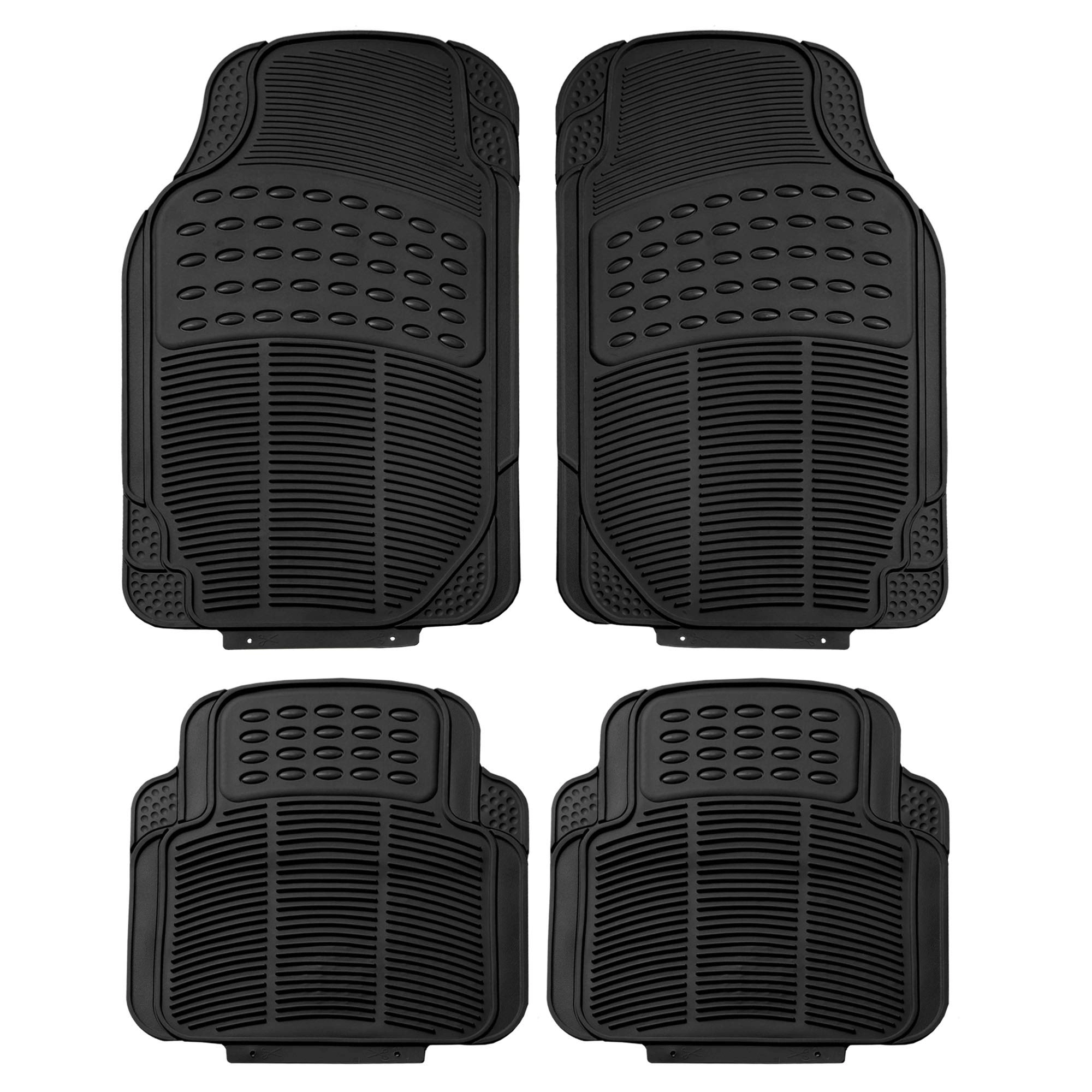Automotive Floor Mats - Heavy-Duty Rubber Universal Fit Beige
