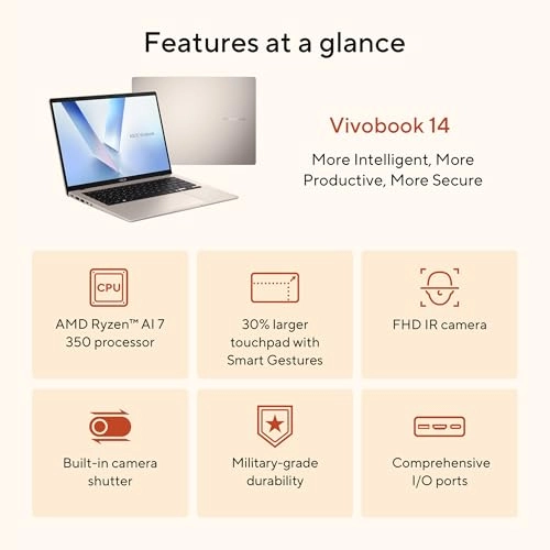 Vivobook 14 M1407KA-PS74 - 14'' Ryzen AI 7 350 16GB DDR5 512GB SSD