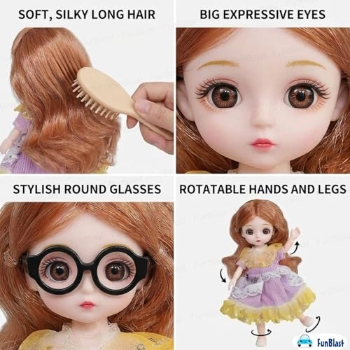 Fashion Doll - Long Hair Glasses Korean Ages 3+