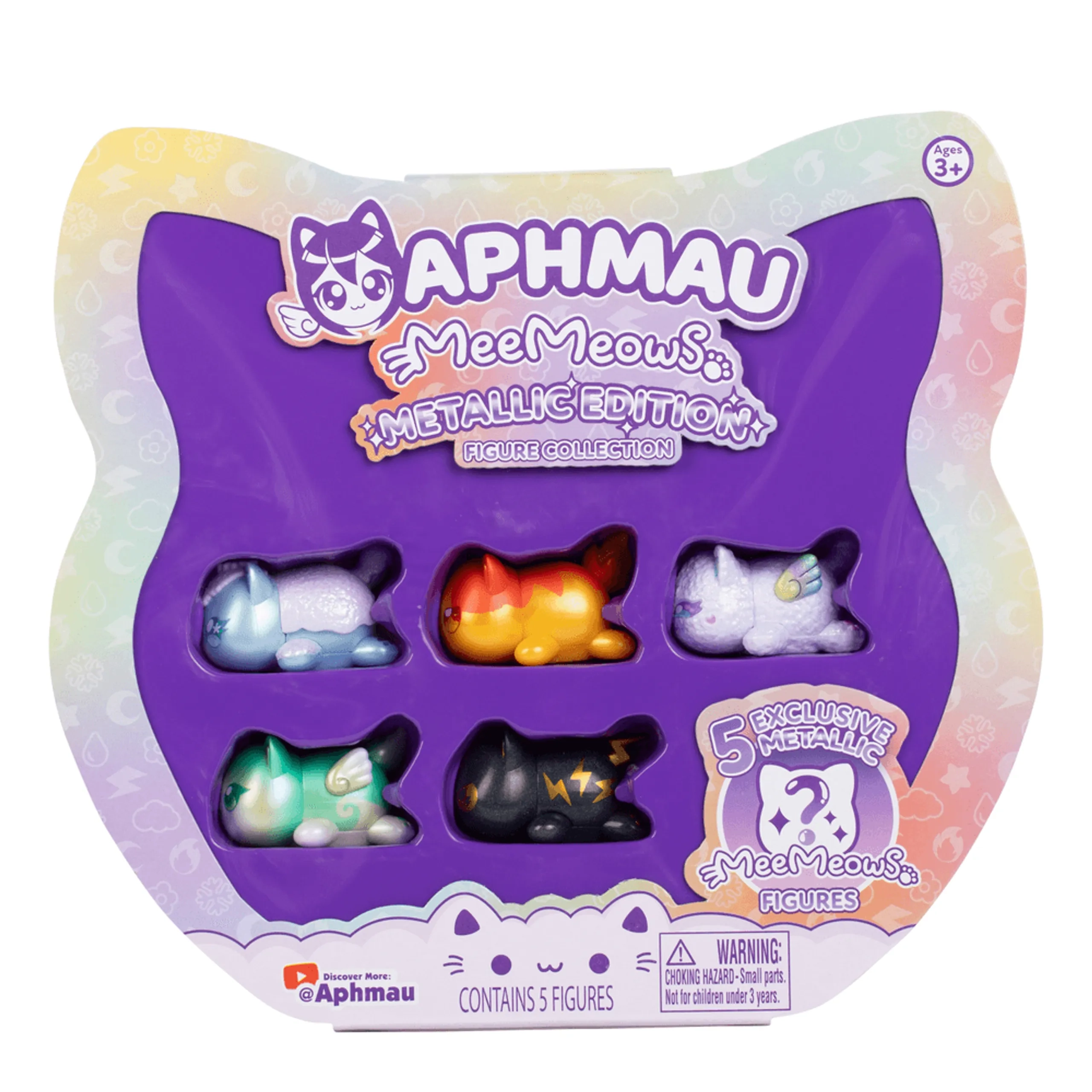 APHMAU Ice Cat + Fire Cat + Earth Cat + Void Cat + Lightning Cat - MeeMeows Metallic Edition - 5 Pcs