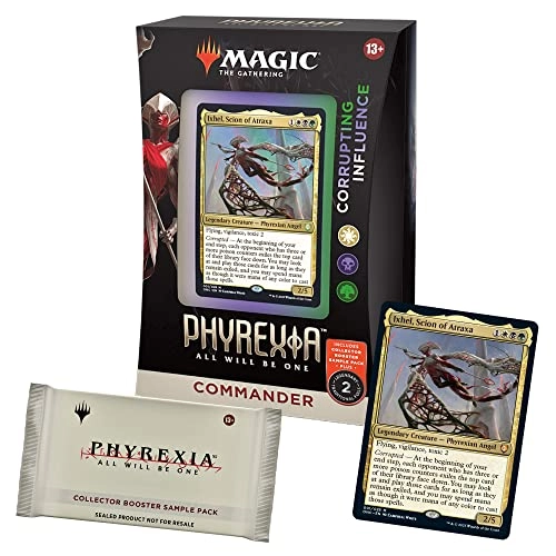 Phyrexia: All Will Be One Commander Deck - Corrupting Influence - 100-card + Collector Booster Sample Pack - 2-card