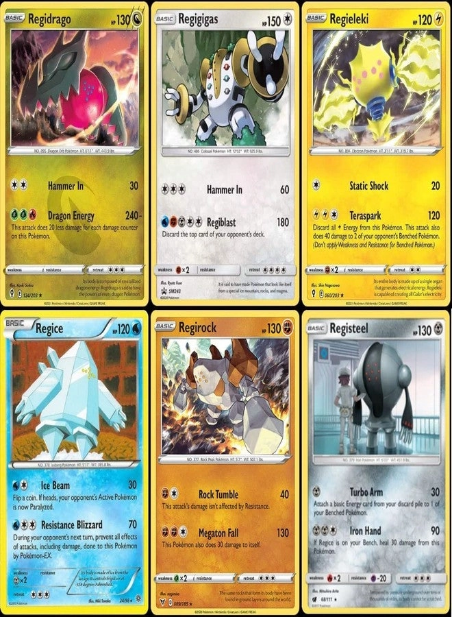 Pokémon Regigigas & Legendary Giants - Regidrago - Regieleki - Regice - Regirock - Registeel - 6pcs