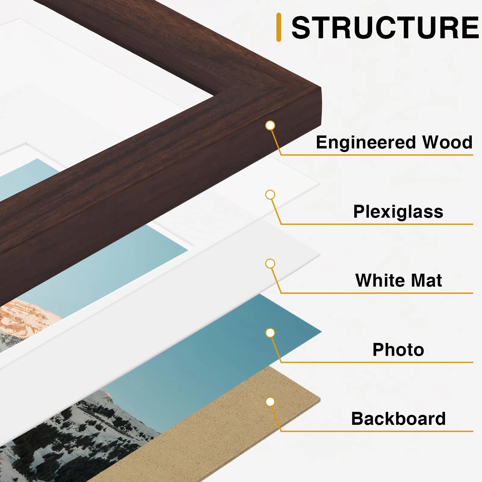 Picture Frames Set - 10 Pack Rustic Grey