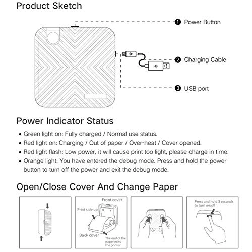 Mini Printer - Approx. 57 x 30mm / 2.2 x 1.2in