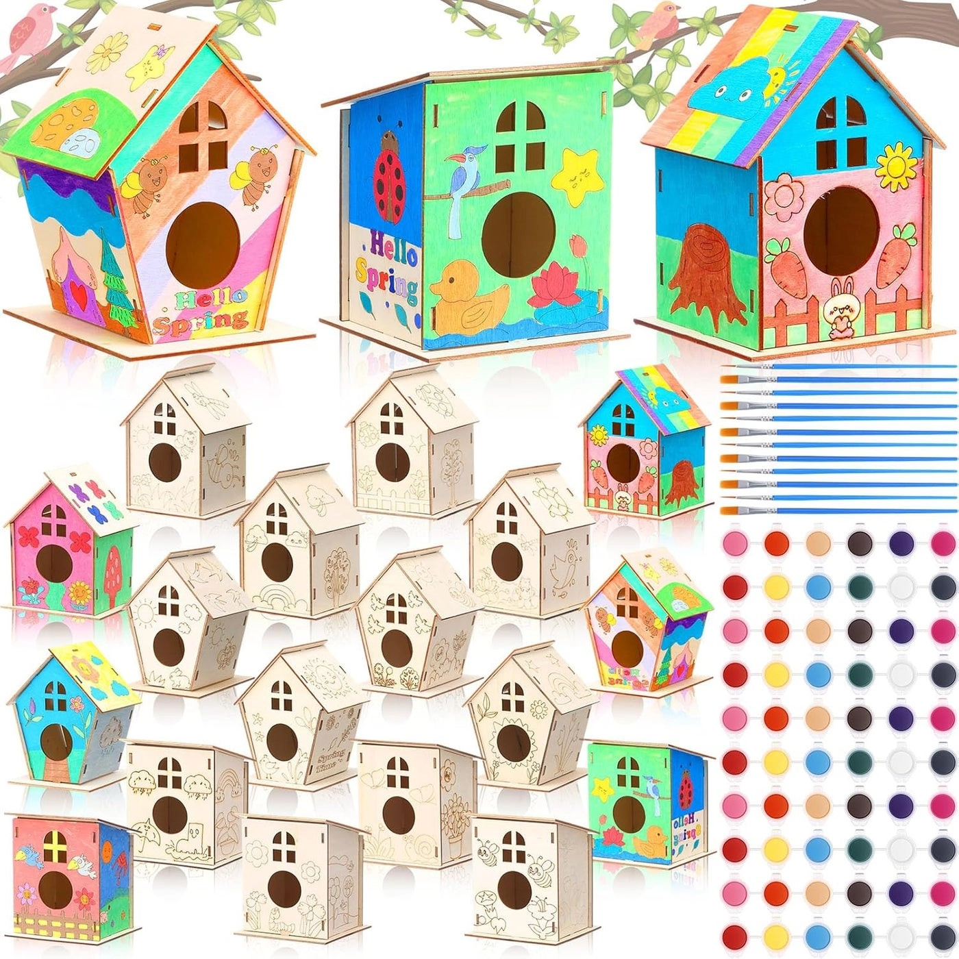 Qunclay DIY Birdhouse Kit - 18 pieces