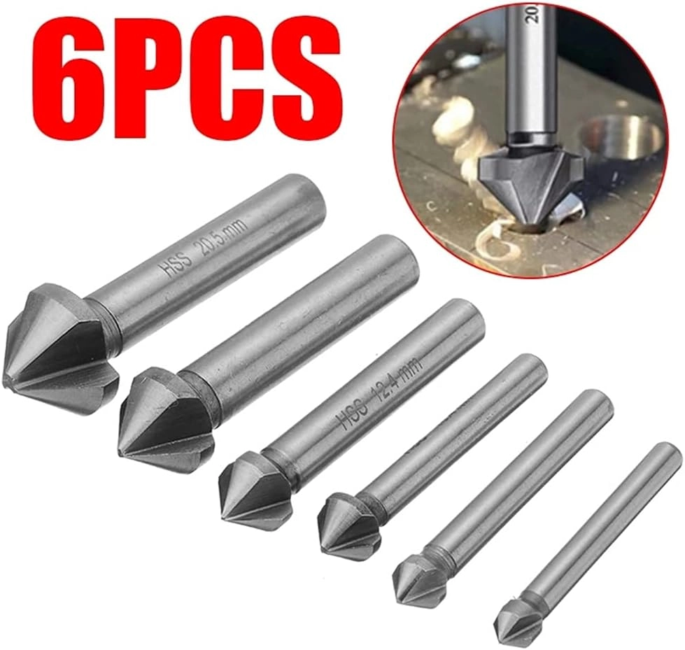 Countersink Drill Bit Set - high speed steel 4341 6pcs 6.3-20.5mm