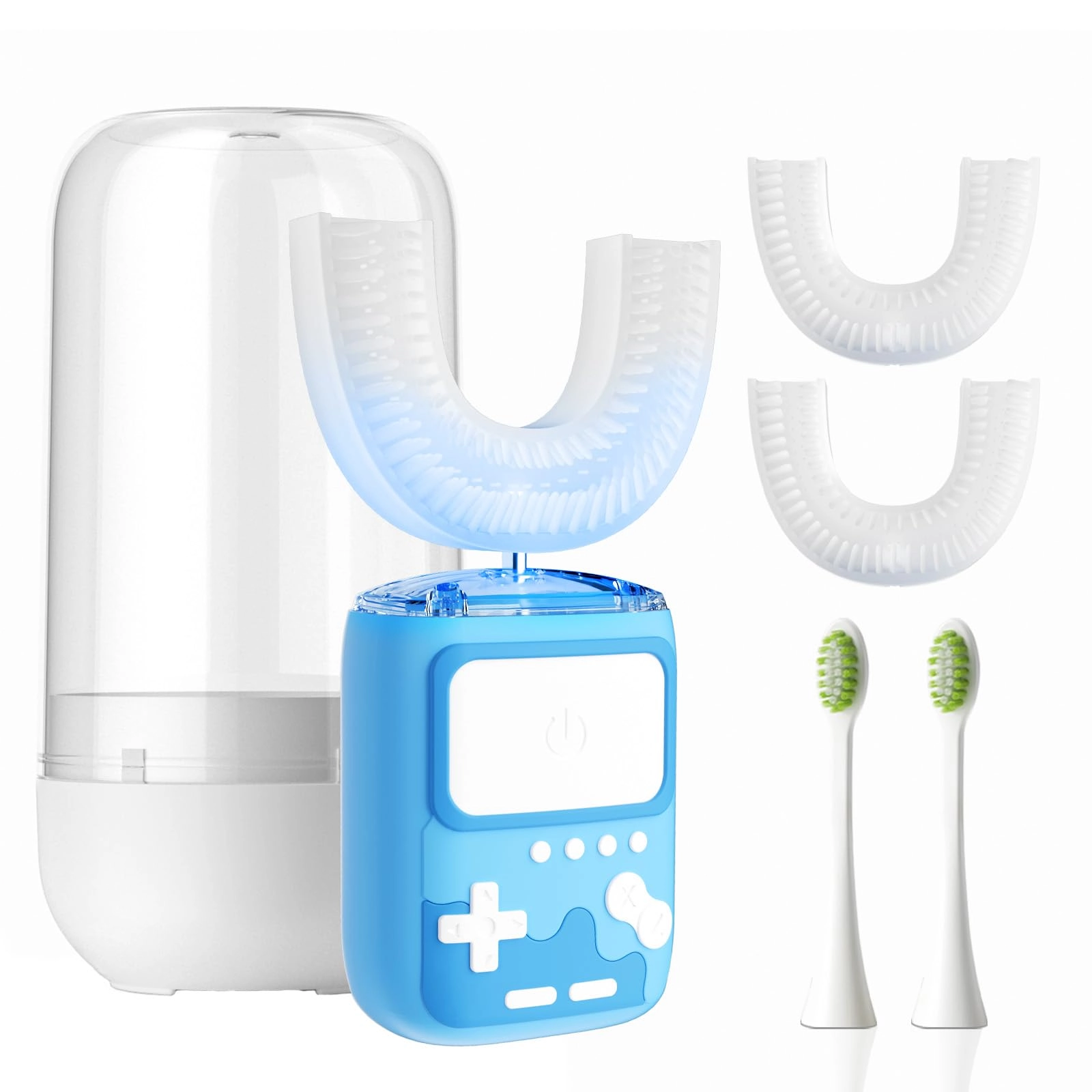 u-Shaped Electric Toothbrush - Sonic Automatic IPX7 Waterproof 5 Brush Heads