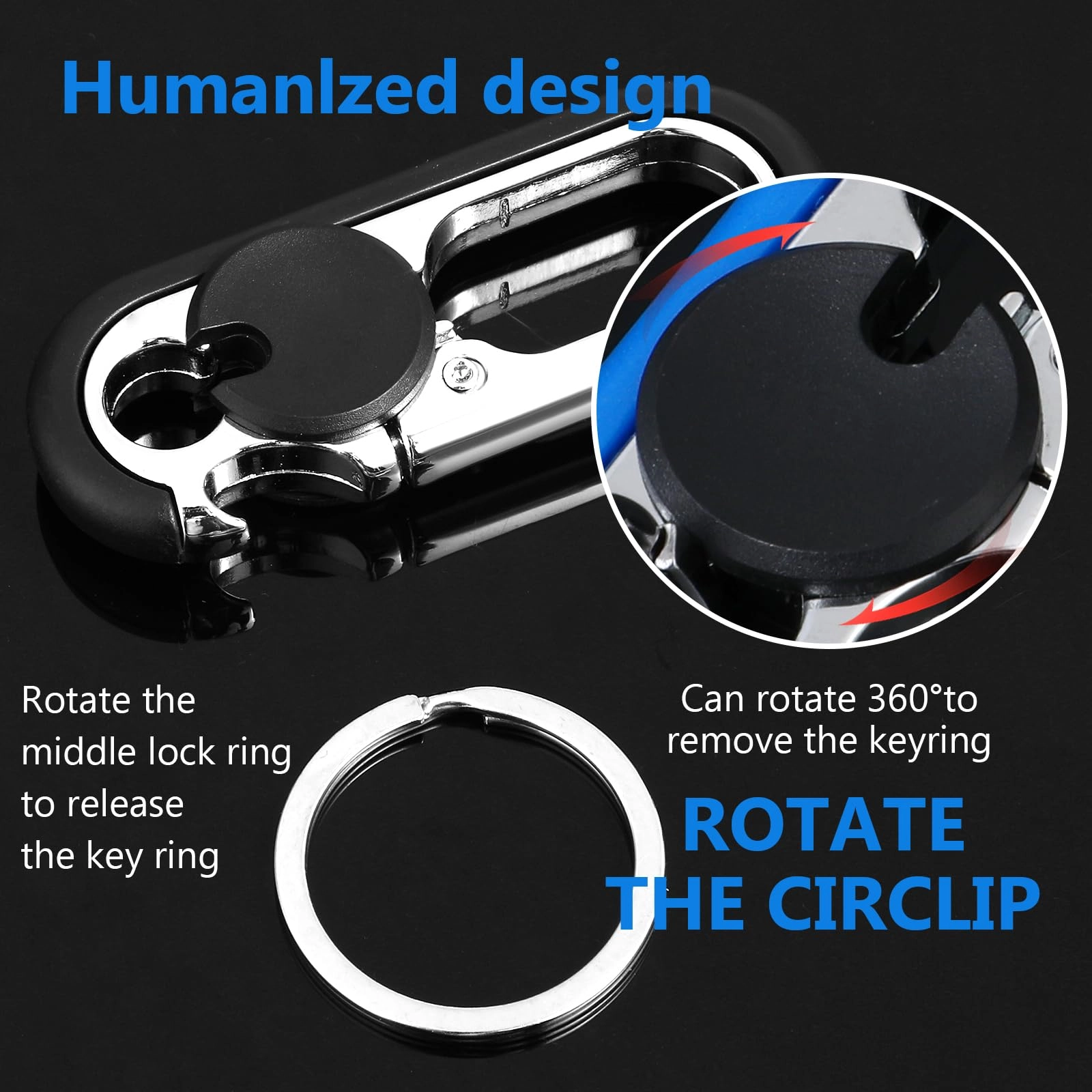 Keychain Bottle Opener - 2pcs Blue+black Bundle