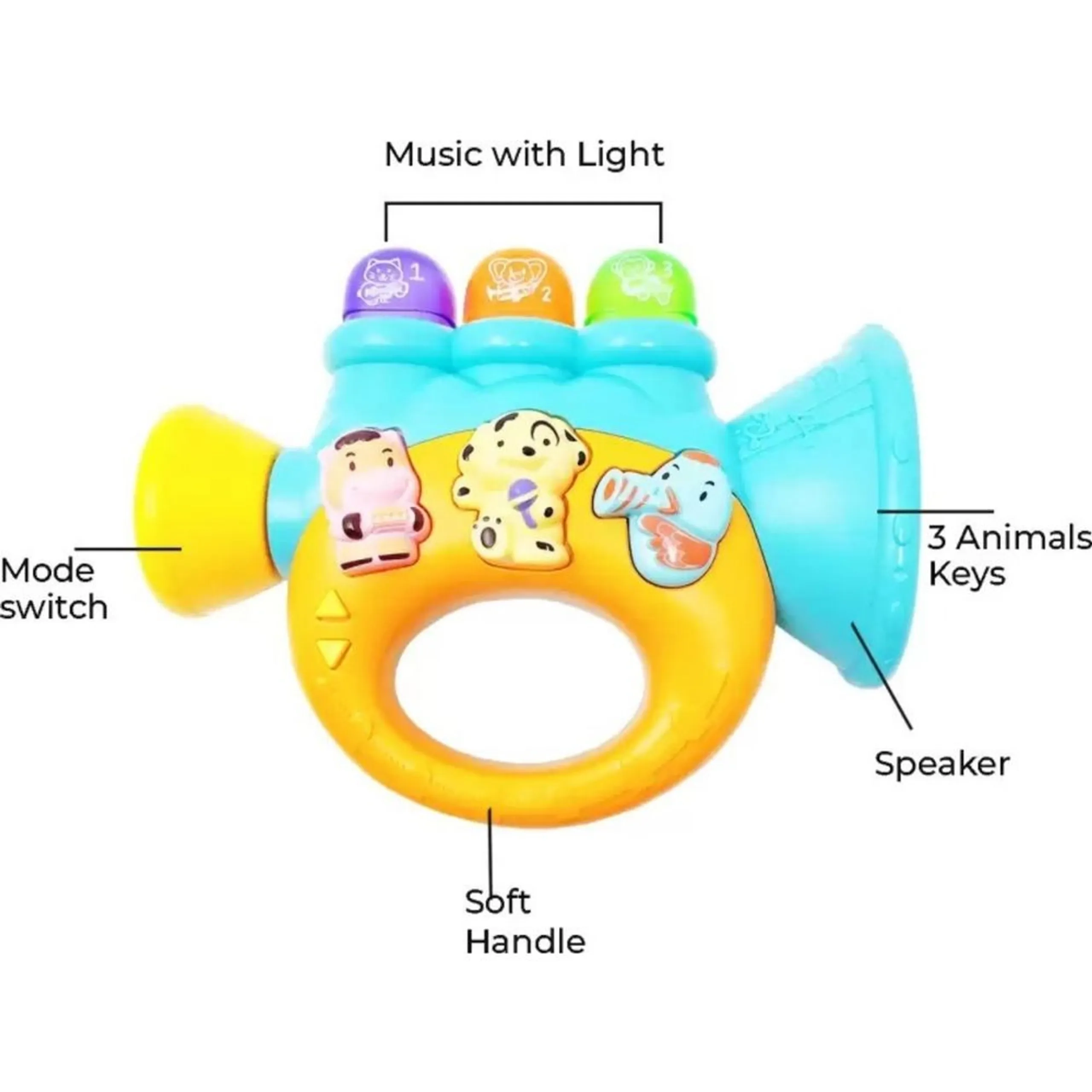 Stuffed Animal Rattle Bar Toy - 3 months Soft plush Rabbit
