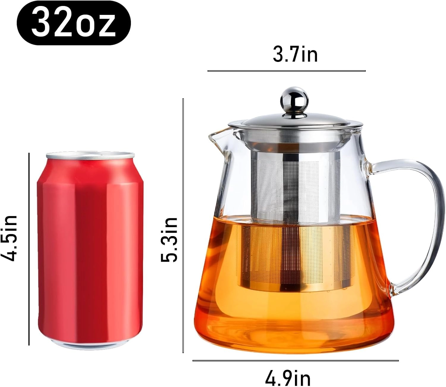 Borosilicate Glass Teapot - borosilicate glass 950ml
