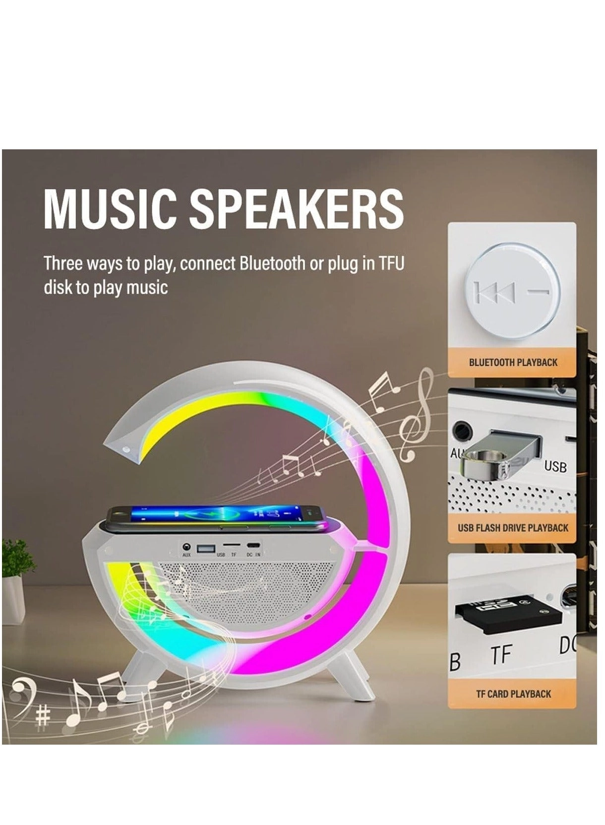 Wireless Charger Atmosphere Lamp - Mood Lighting RGB Color Changing