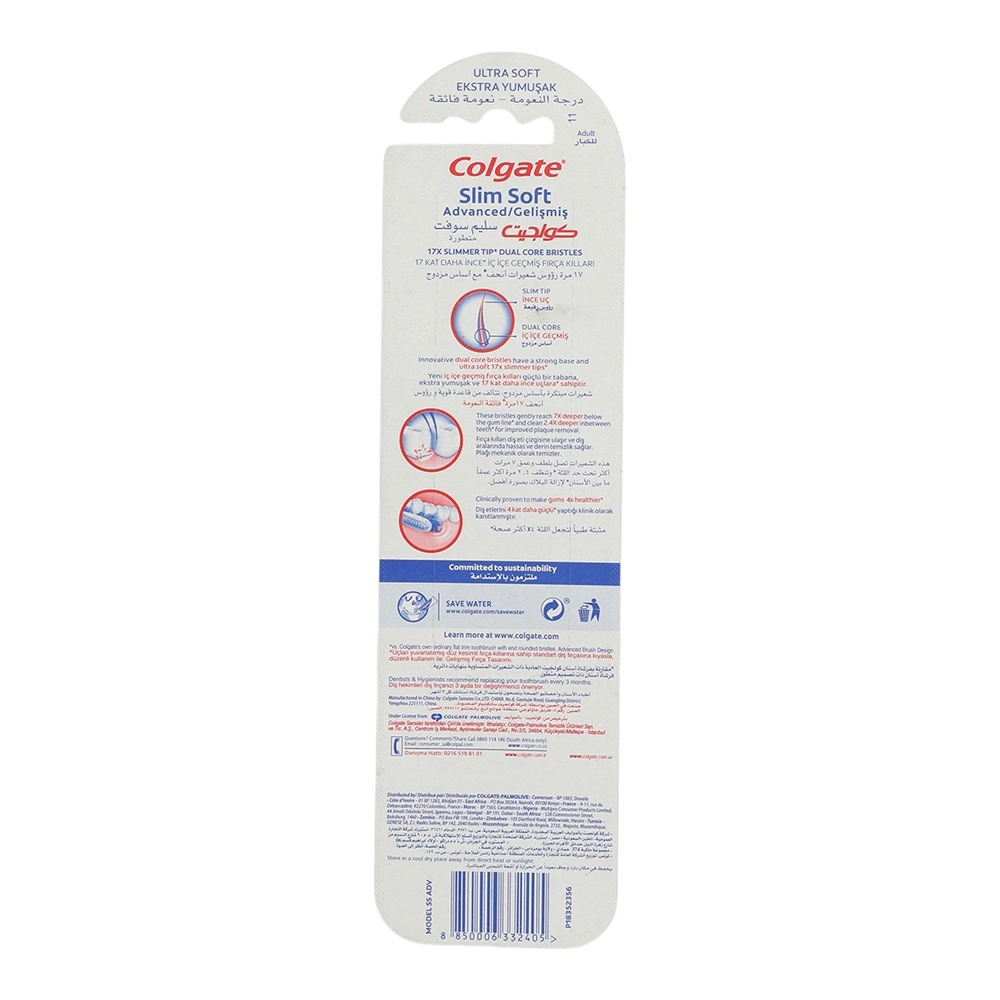 Slim Soft Advanced Toothbrush - 17x slimmer tip bristles 1-Piece Pack