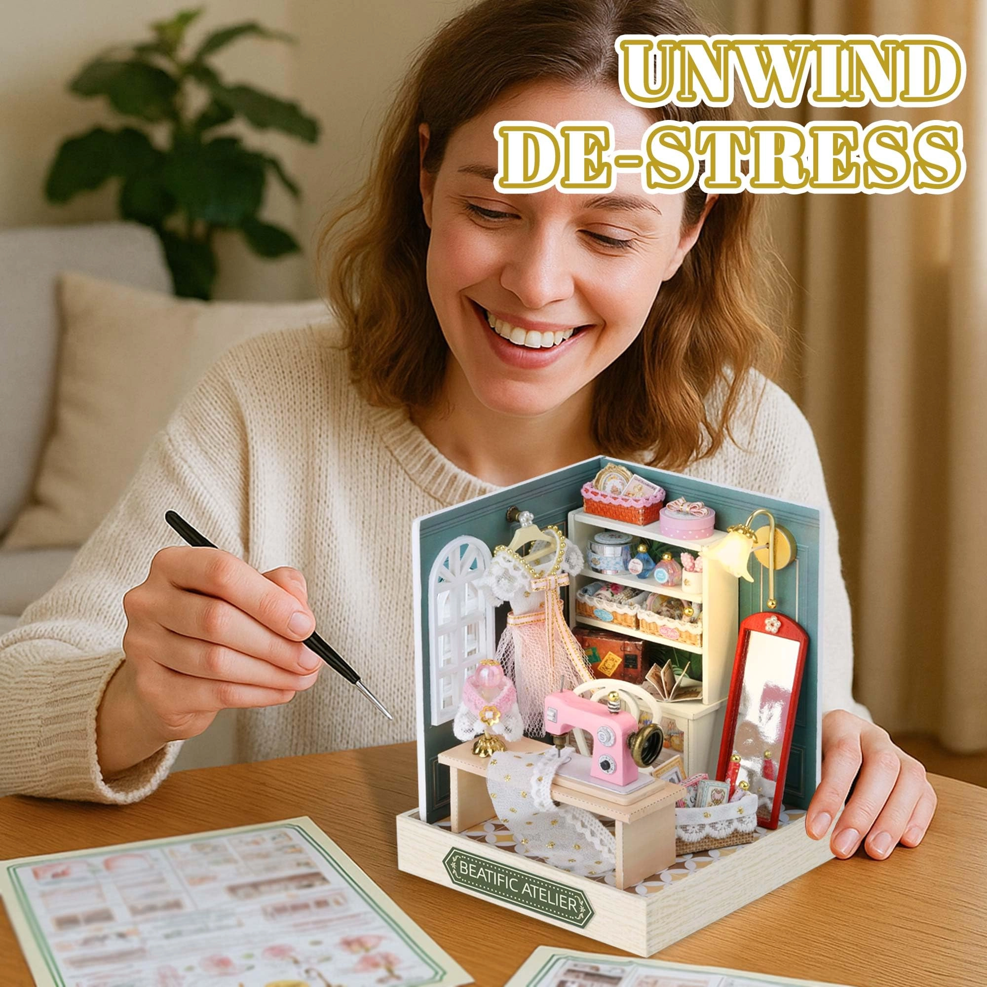 DIY Miniature House Kit - Vintage Coffee Shop