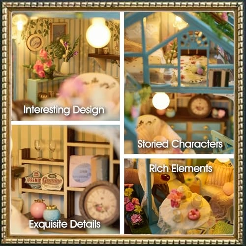 Miniature House Kit - LED Light Book Nook