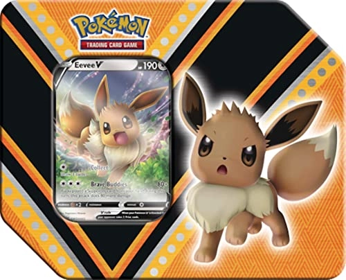 V Powers Eevee Tin - 5 Pokmon TCG booster packs code card