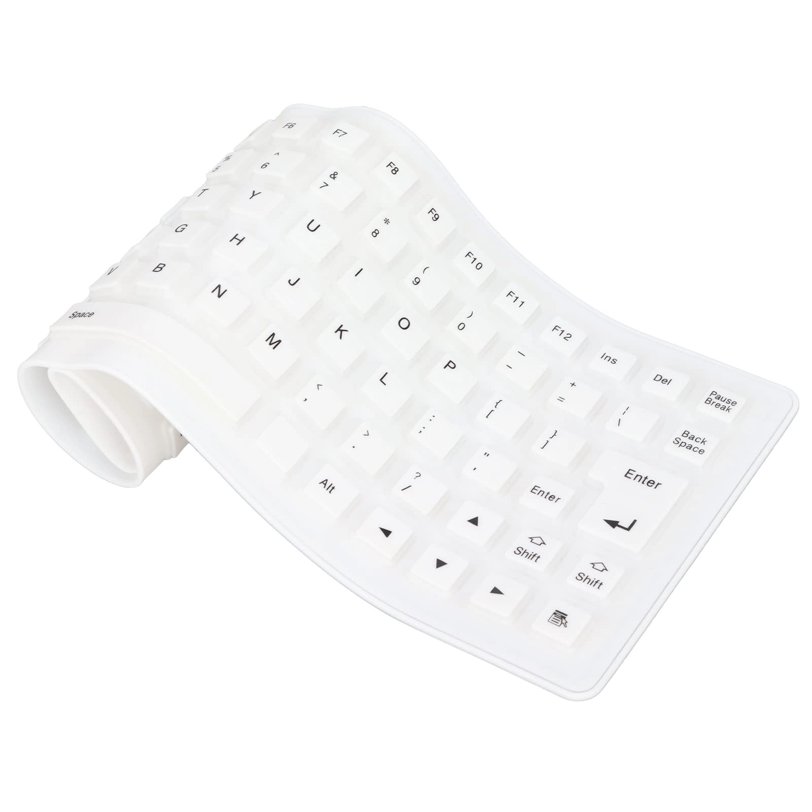 Denash Roll-up Silicone Keyboard - 85 Keys USB Wired White