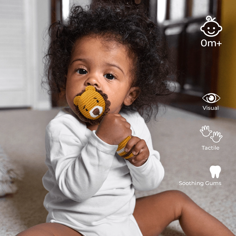 Crochet Ring Rattle Toy - Suitable for 0 month & above premium cotton yarn Tiger