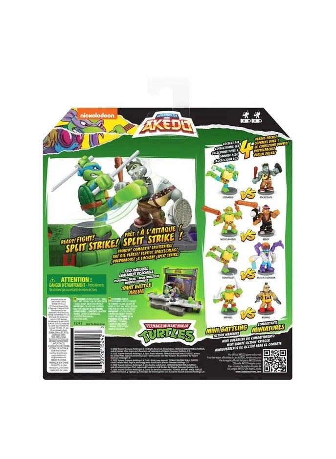 Legends Of Tmnt Mini Battling Action Warriors - Leonardo + Rocksteady (15244)