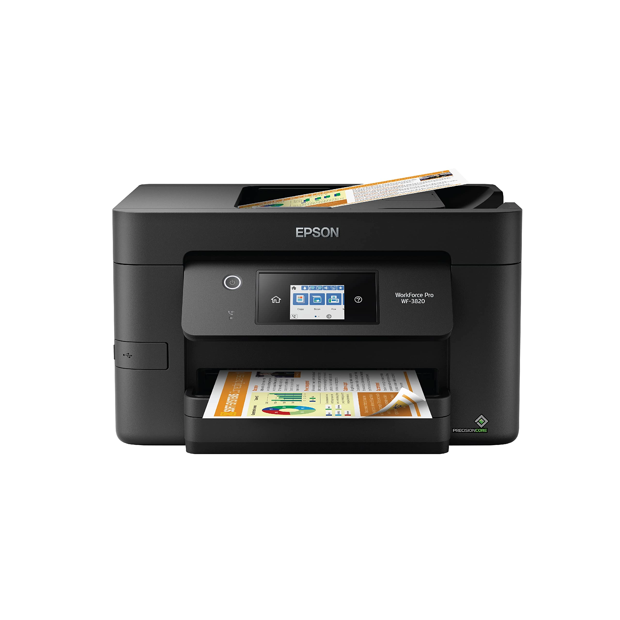 Epson (Renewed) WF-3820 - PrecisionCore Heat-Free Technology Black