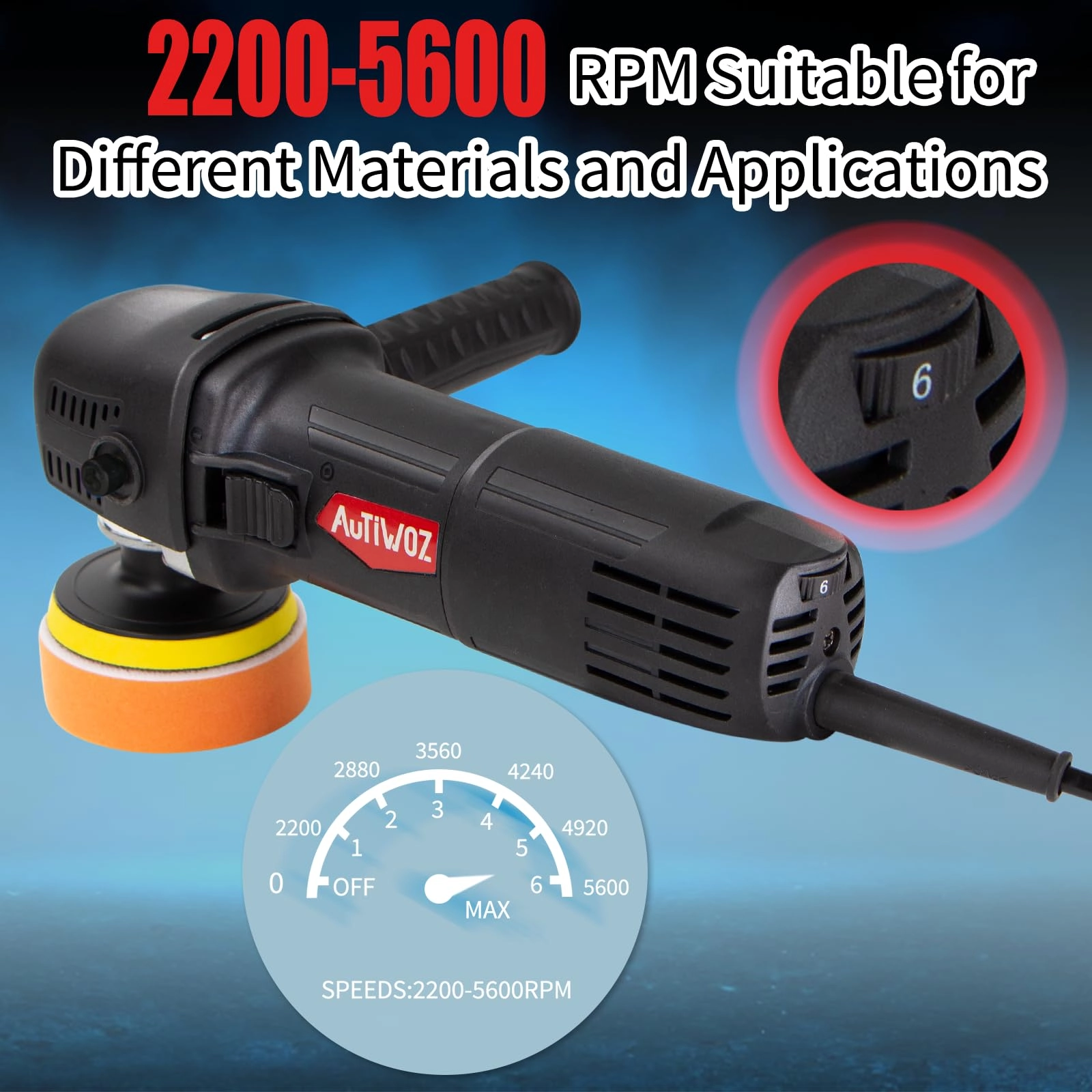 Rotary Car Polisher - 850W 1/2/3inch
