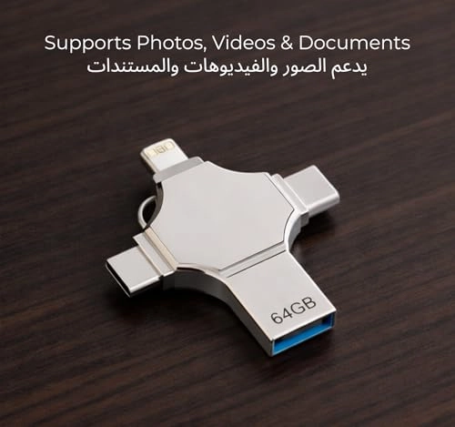 4 In 1 Usb Flash Drive - USB 3.0 USB-A USB-C Lightning Micro USB 128GB